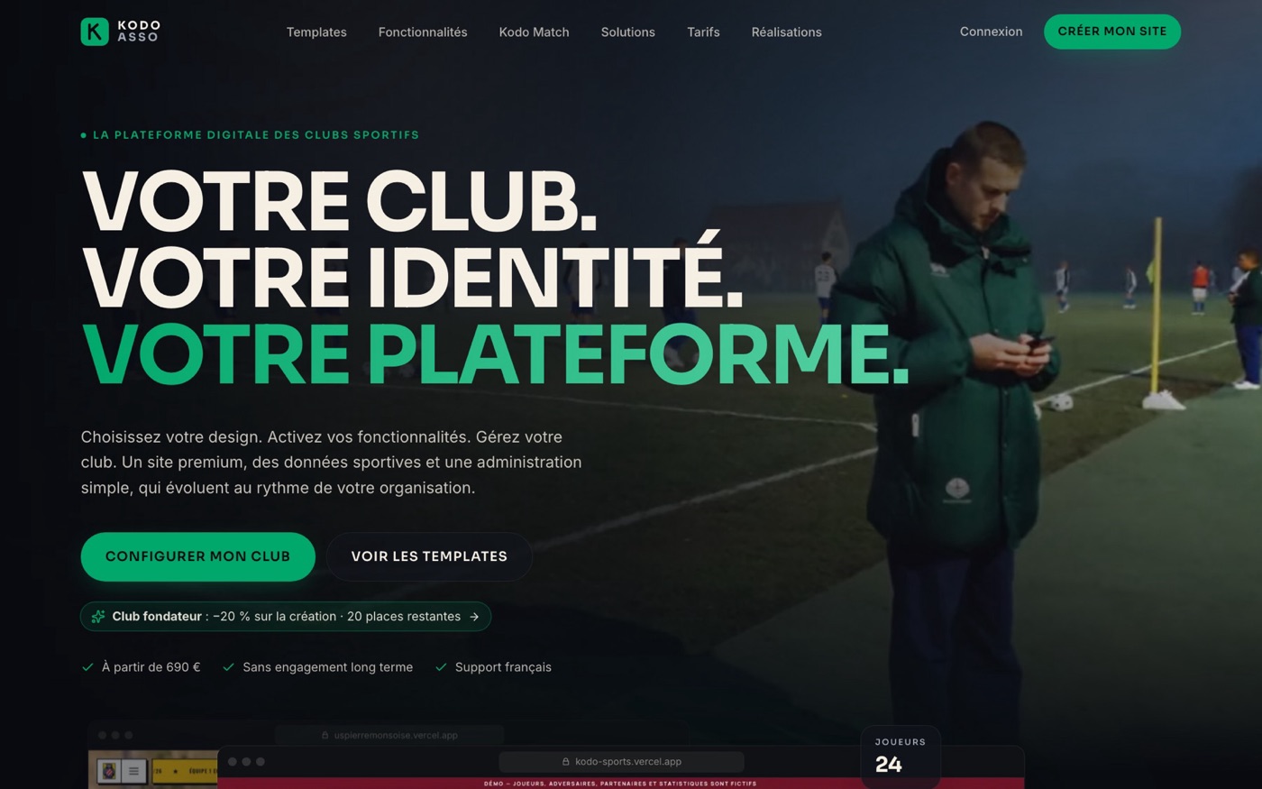 Page d'accueil du site Kodo Asso