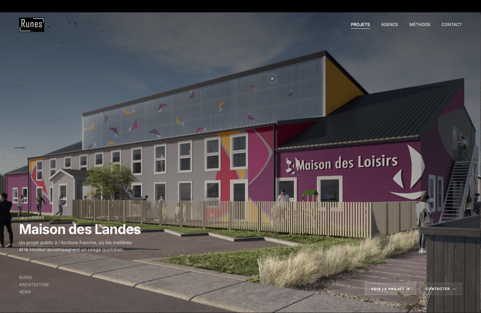 Page d'accueil du site Runes Architecture